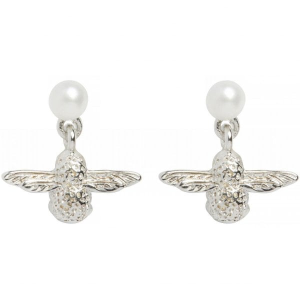 OB 3D Bee Silver Stud Earrings
