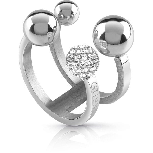 Guess 2 Row Silver Ring