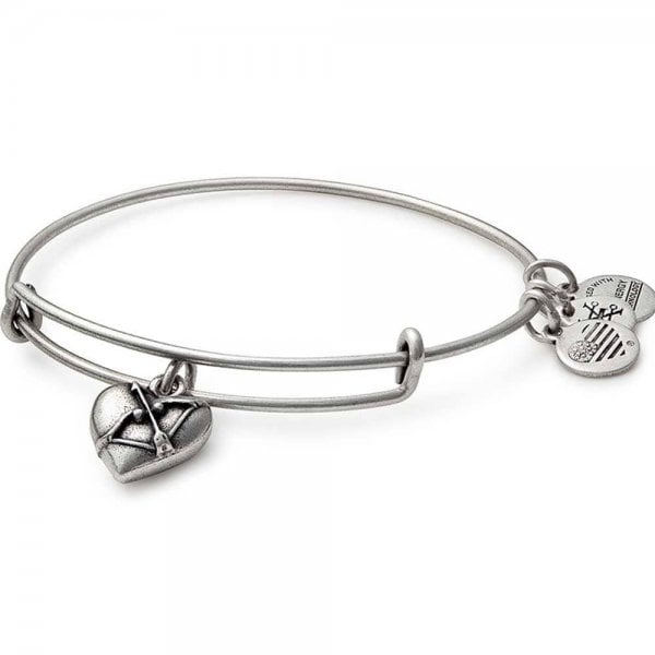 Cupids Silver Heart Bangle