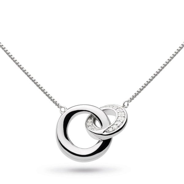 Bevel Cirque CZ Pave Link Necklace