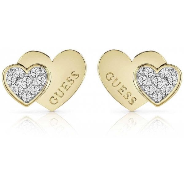 Guess Me And You Gold Heart Stud Earrings
