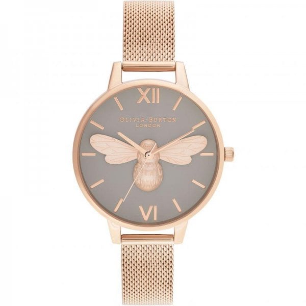 Lucky Bee Grey & Rose Gold Watch