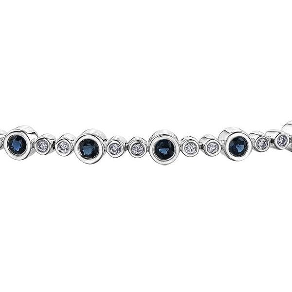 9ct WG Sapphire & Diamond Bracelet