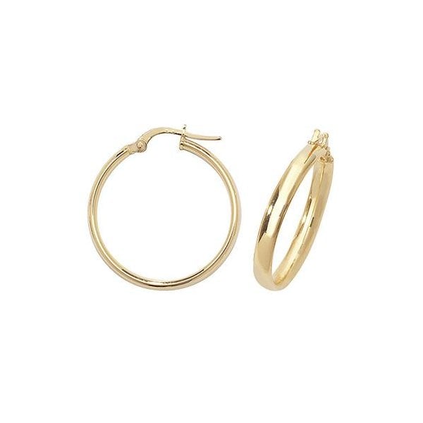 9ct Yellow Gold 25mm Hoop Earrings