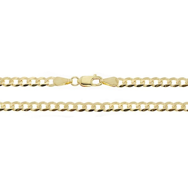 9ct Yellow Gold Flt Bvld Curb Chain