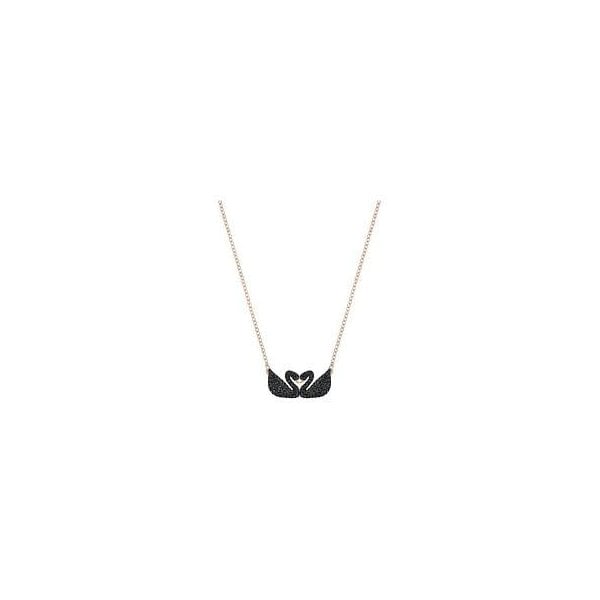 Iconic Black Double Swan Necklace