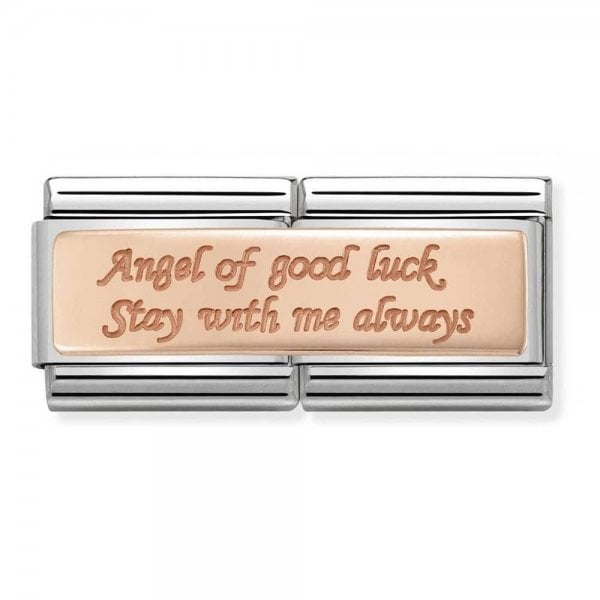 Rose Gold Angel of Good Luck Double Charm