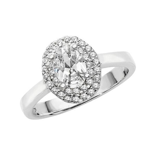 Silver Ladies CZ Ring