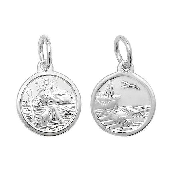 Silver St. Christopher Double-Sided Pendant