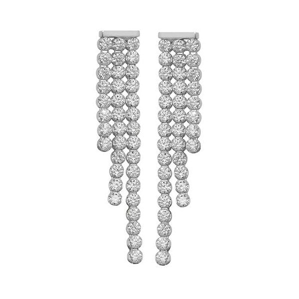 Silver CZ Drop Earrings