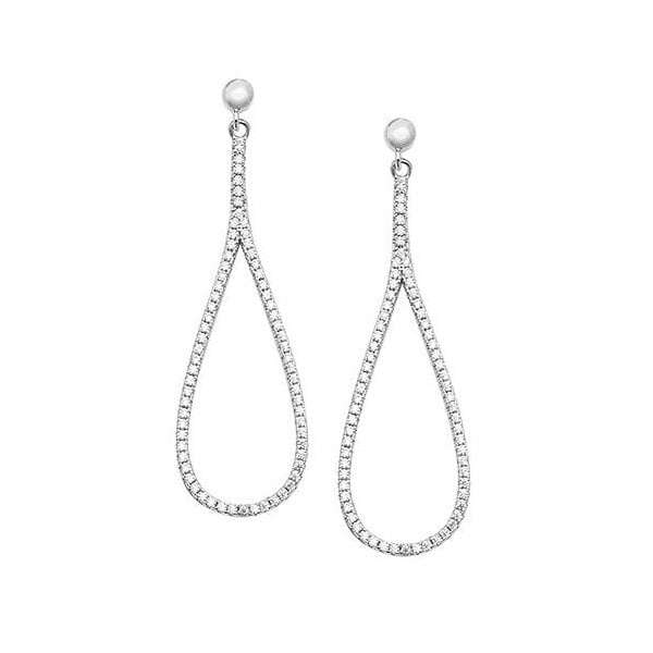 Silver CZ Drop Earrings