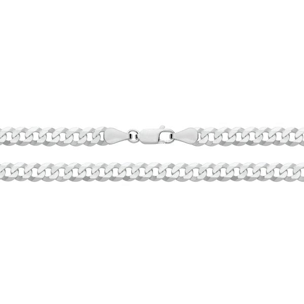 Silver Flat Bevelled Curb Chain
