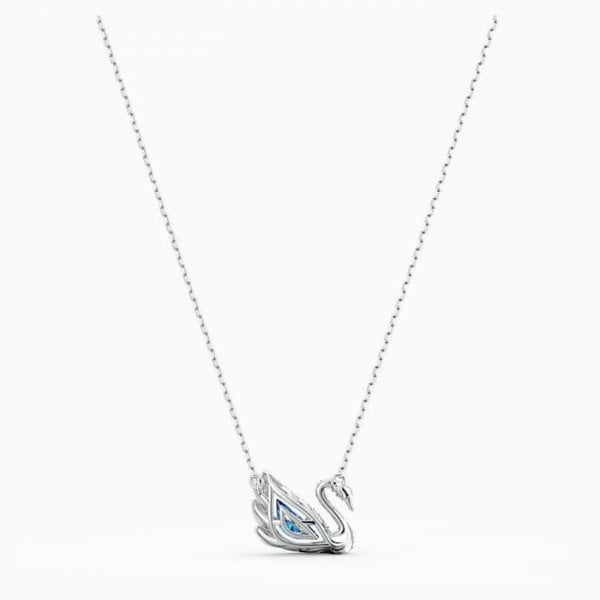 Dancing Swan Blue & White Crystal Necklace
