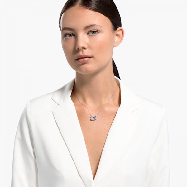 Dancing Swan Blue & White Crystal Necklace