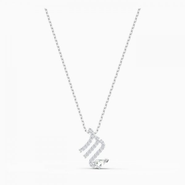 Zodiac II Pendant, Scorpio, White, Mixed metal