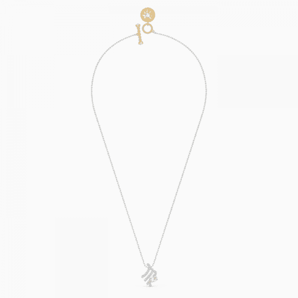 Zodiac II Pendant, Virgo, White, Mixed metal