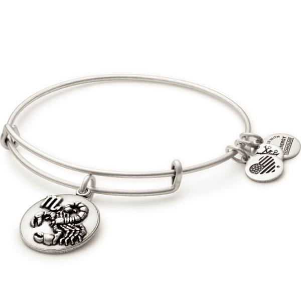 Rafaelian Silver Scorpio Zodiac Charm Bangle