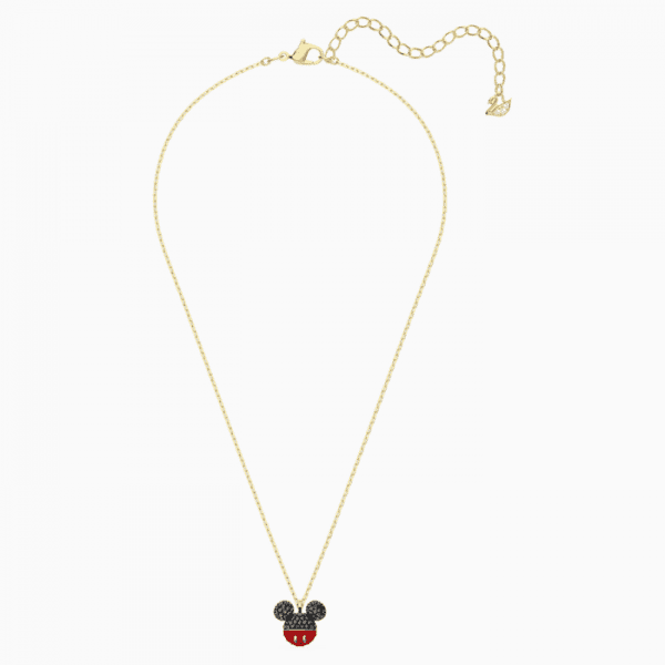Mickey Pendant, Black, Gold-tone plated