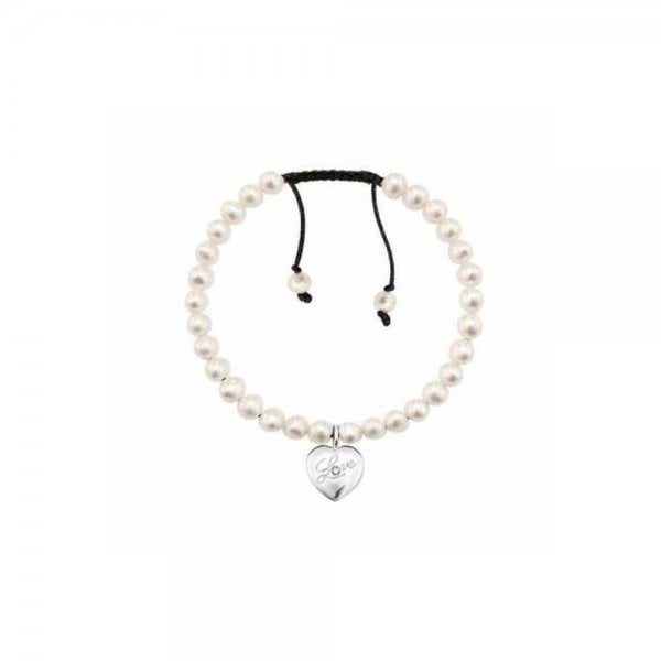 Pearl Bracelet with Love Heart