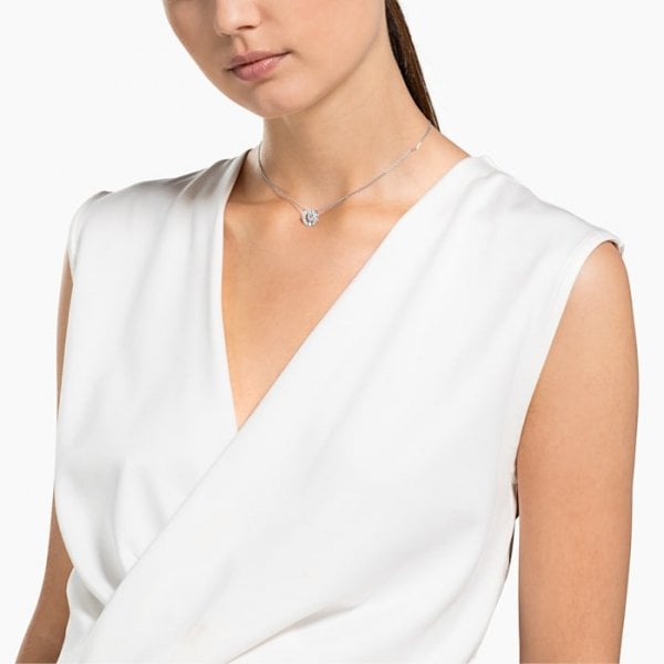 Sparkling Dance Round Necklace, White
