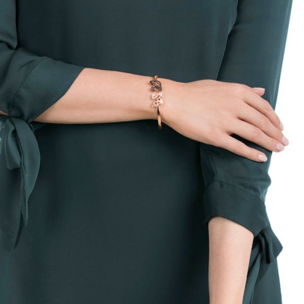 Facet Swan Bangle, Multi-coloured, Mixed metal