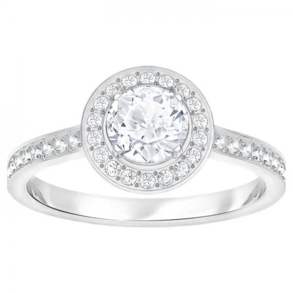 Angelic ring Round, White, Rhodium plated S55