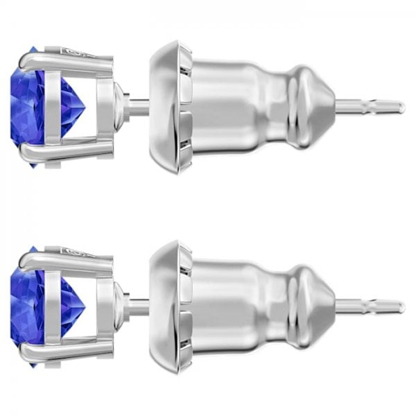 Attract Stud Pierced Earrings, Blue, Rhodium