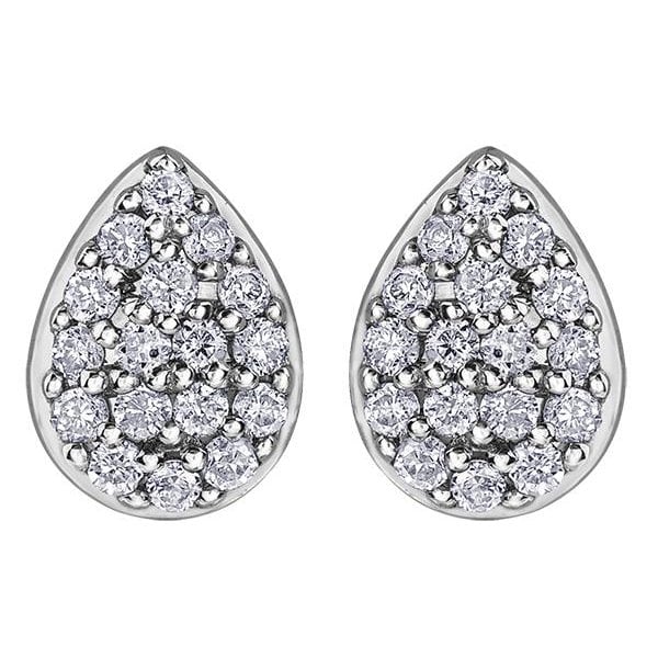 9ct WG .142CT Diamond Pear Shaped Earrings