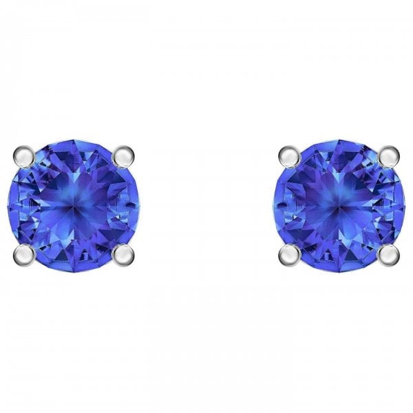 Attract Stud Pierced Earrings, Blue, Rhodium