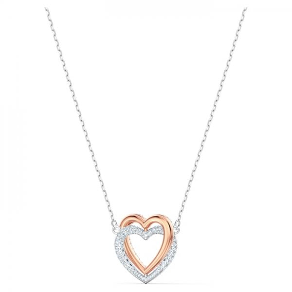 Infinity Heart Necklace, White