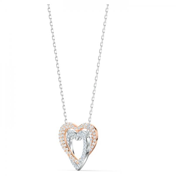 Infinity Heart Necklace, White