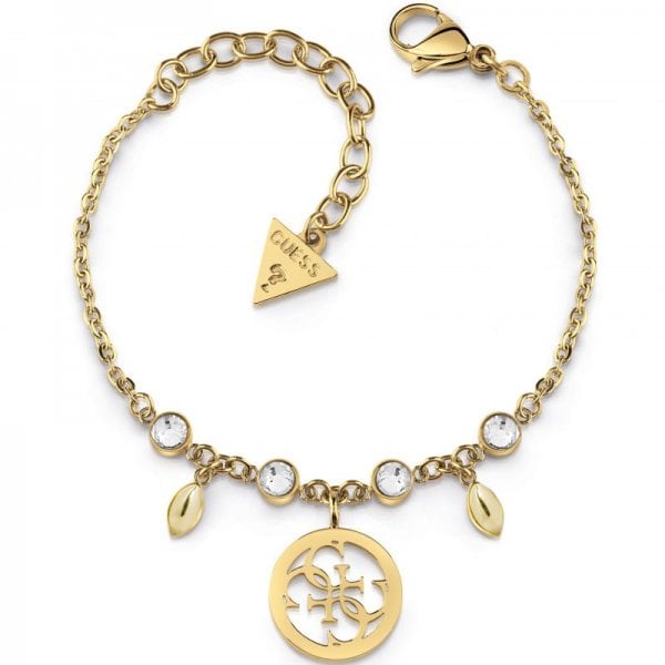 Gold Clear Crystal And 4G Logo Charm Bracelet