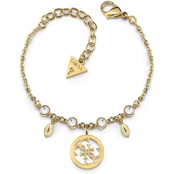 Gold Clear Crystal And 4G Logo Charm Bracelet