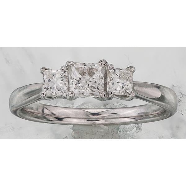 18CT WG/PD P/CUT .50CT TW DIAMOND RING