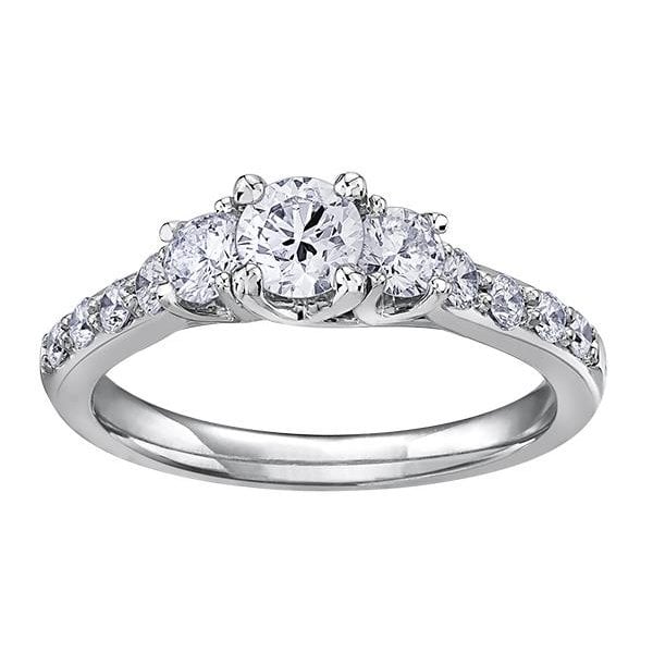 18CT WG/PD .50CT TW DIAMOND RING