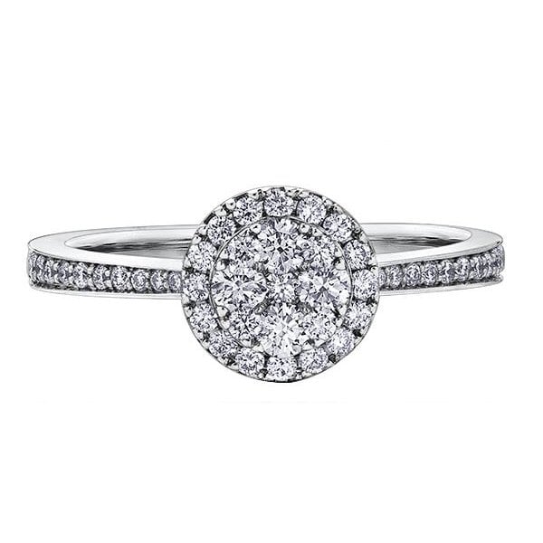 9CT WG .50CT TW DIAMOND RING