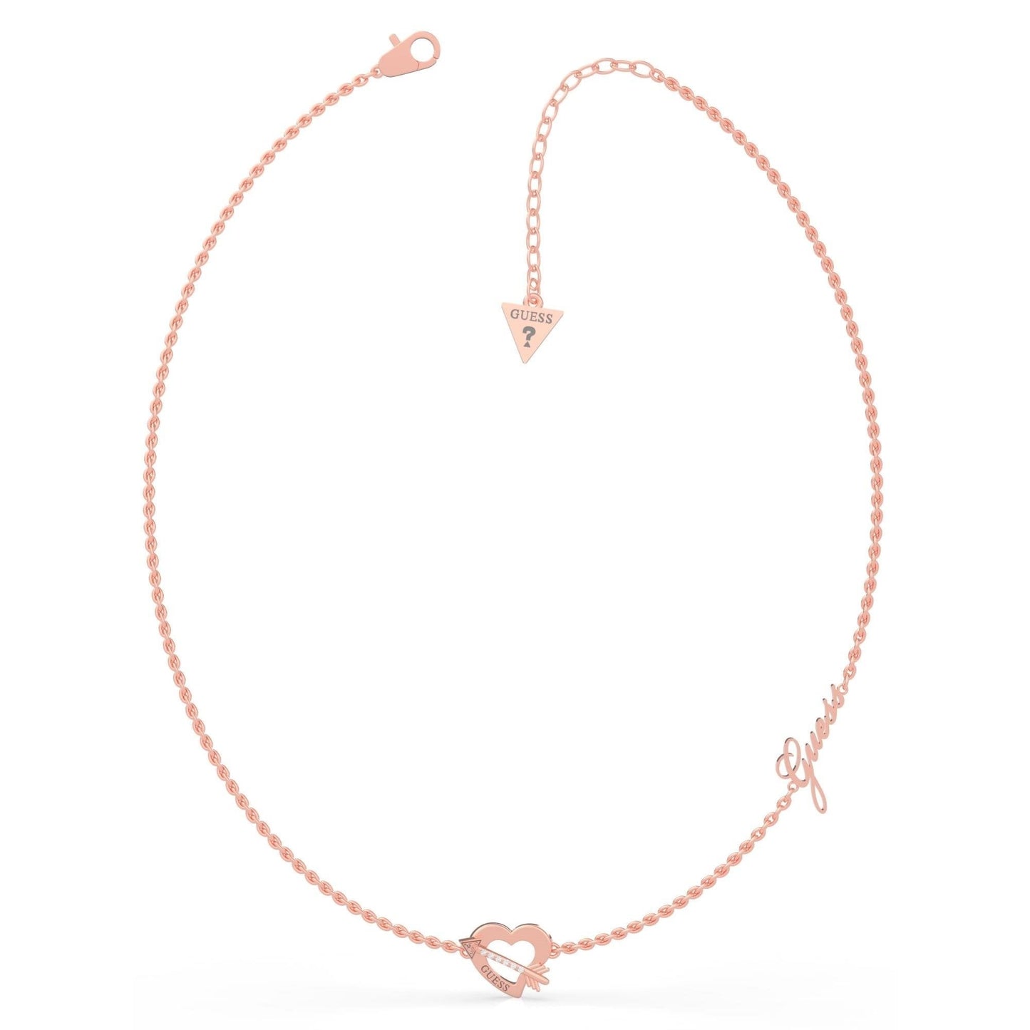 Women's Rose Gold Tone Across My Heart Necklace