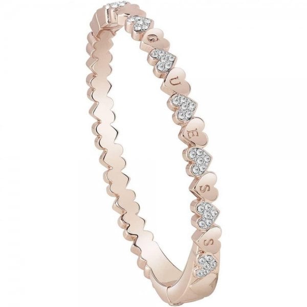 Rose Gold Plated Heart Bouquet Bangle