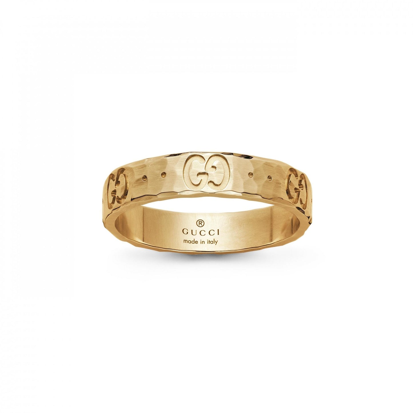 Icon 18ct Yellow Gold Hammered Ring SIZE 25