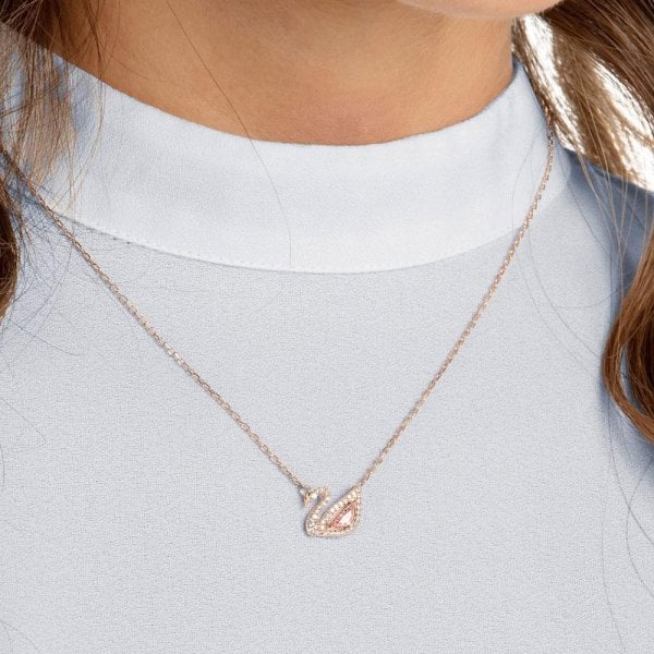 DAZZLING SWAN NECKLACE CZMO/RO