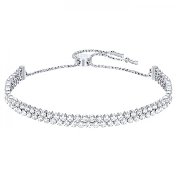 Subtle Bracelet, White, Rhodium plated
