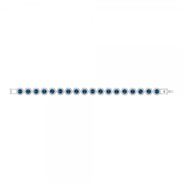 Angelic Bracelet, Blue, Rhodium plated