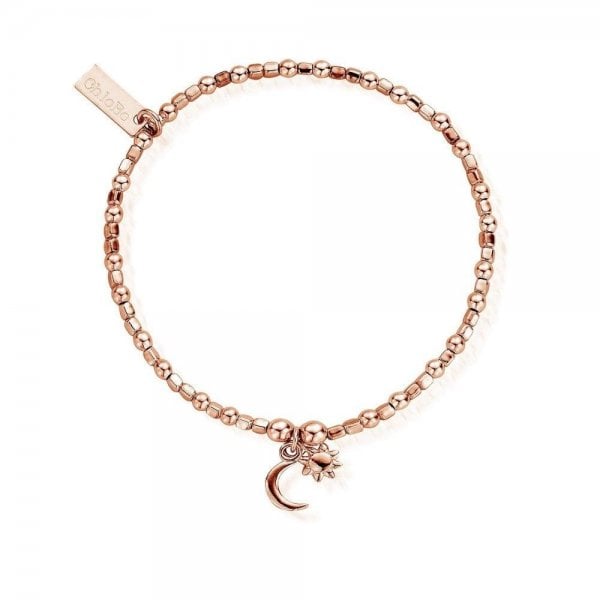 Rose Gold Dainty Moon and Sun Bracelet