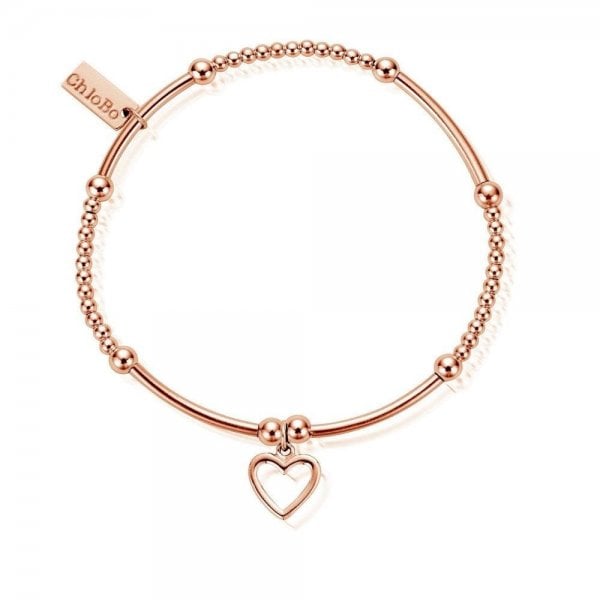Rose Gold Cute Mini Open Heart Bracelet