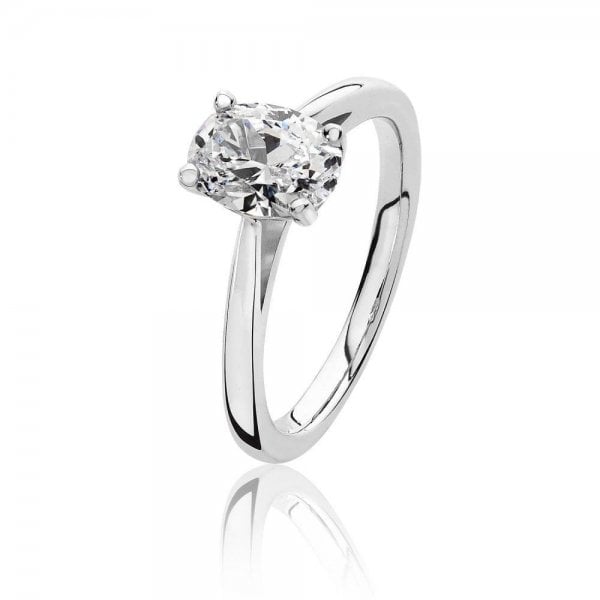 8x6mm Oval Shape Cubic Zirconia Ring SIZE N