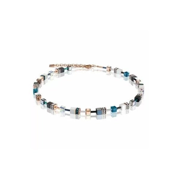 Ladies Geocube Petrol Necklace