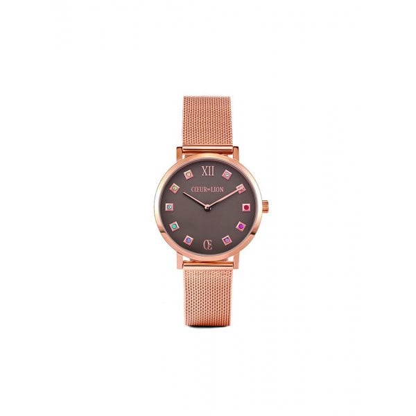 ladies rose gold watch, rosegold - brown