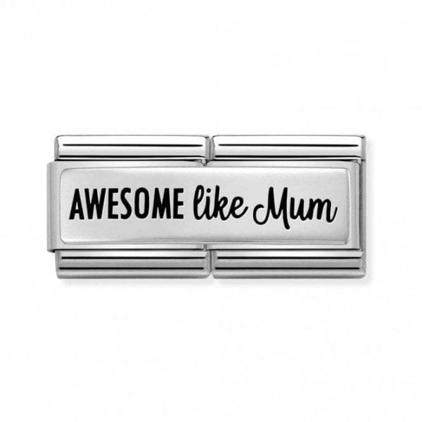 Silver Awesome Like Mum Double Charm