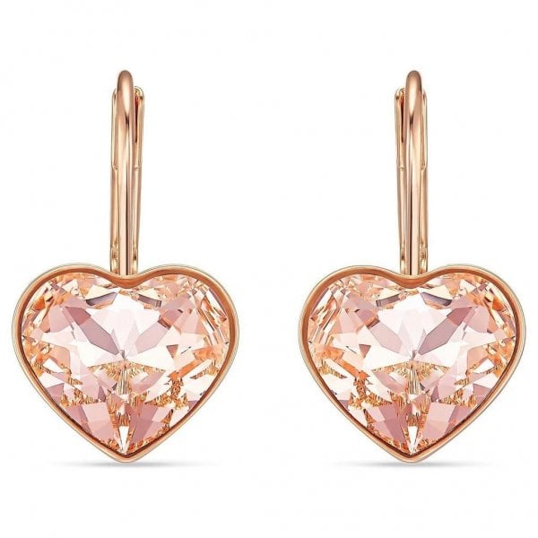 Bella Heart Pierced Earrings, Pink