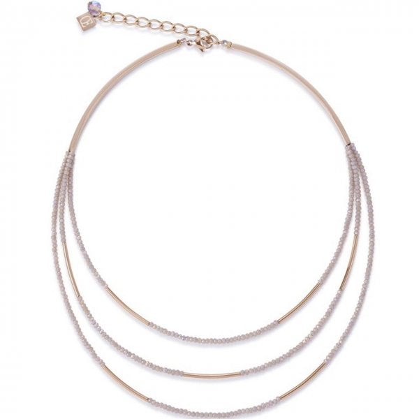 Ladies Rose Gold and Nude Necklace